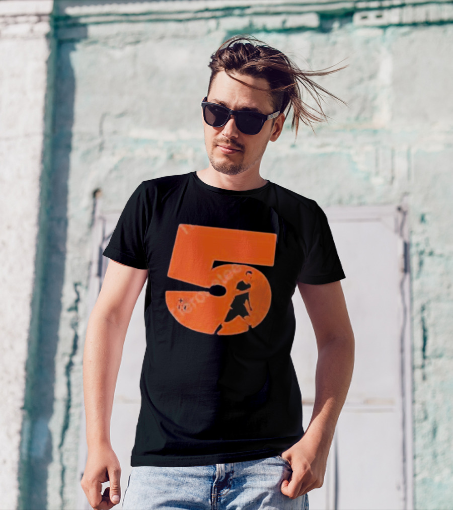 Sergio Number 5 Orange Soccer Player T-Shirt