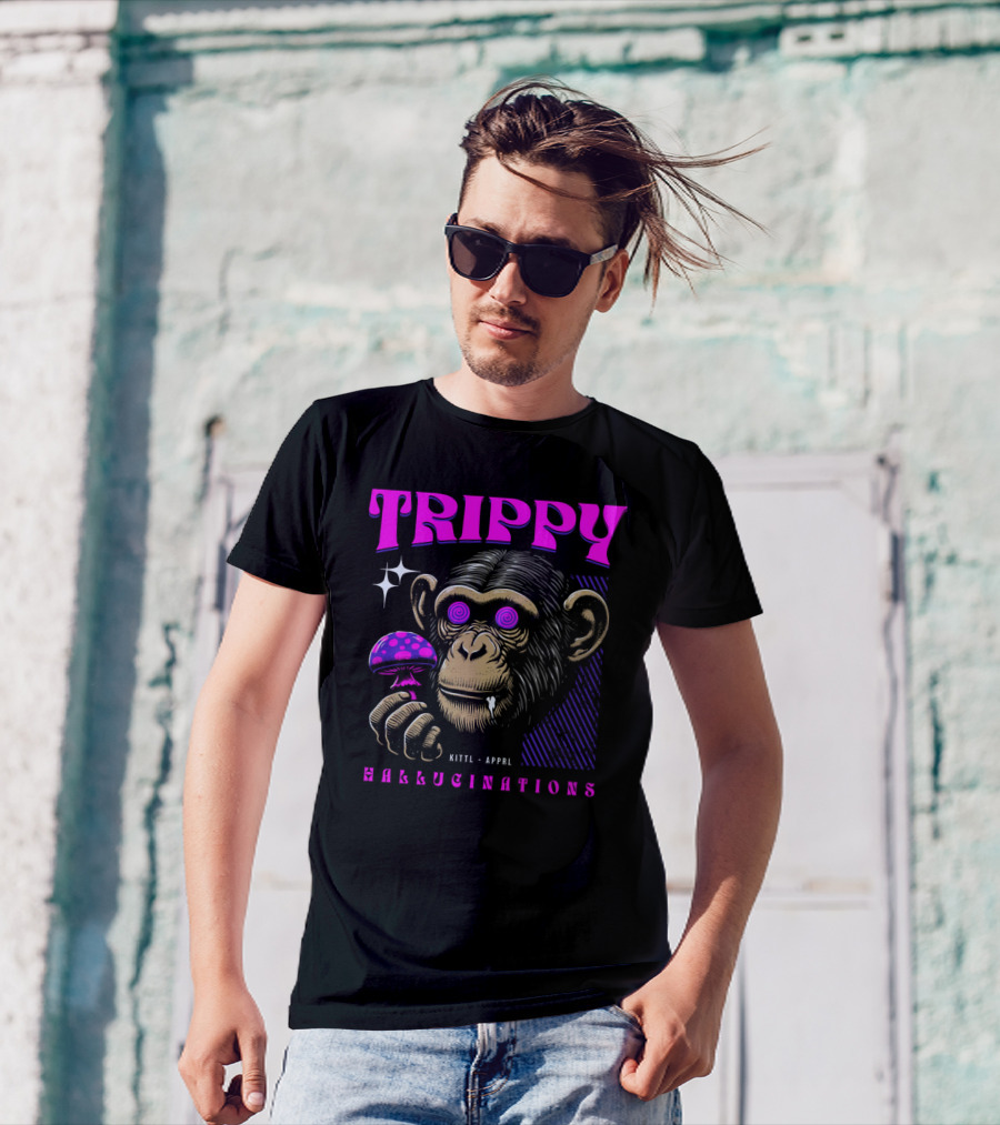 Trippy Hallucinations Chimpanzee Kittl Apprl T-Shirt