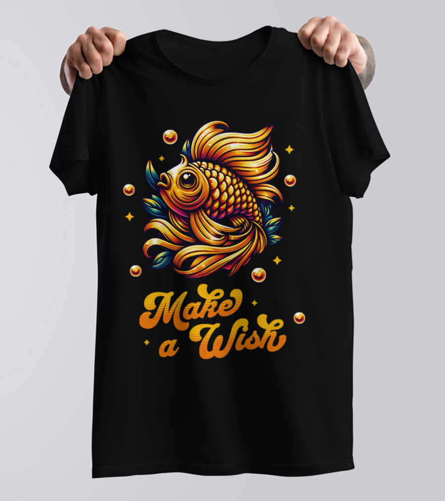 Golden Make A Wish Fish T-Shirt