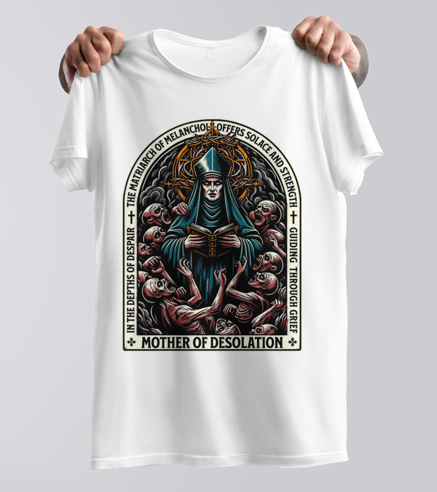 Mother Of Desolation Matriarch Of Melancholy Offers Solace And Strength Guiding Through Grief T-Shirt