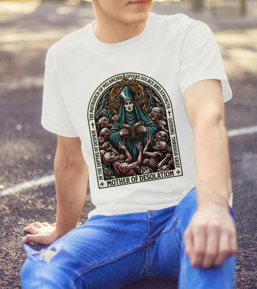 Mother Of Desolation Matriarch Of Melancholy Offers Solace And Strength Guiding Through Grief T-Shirt