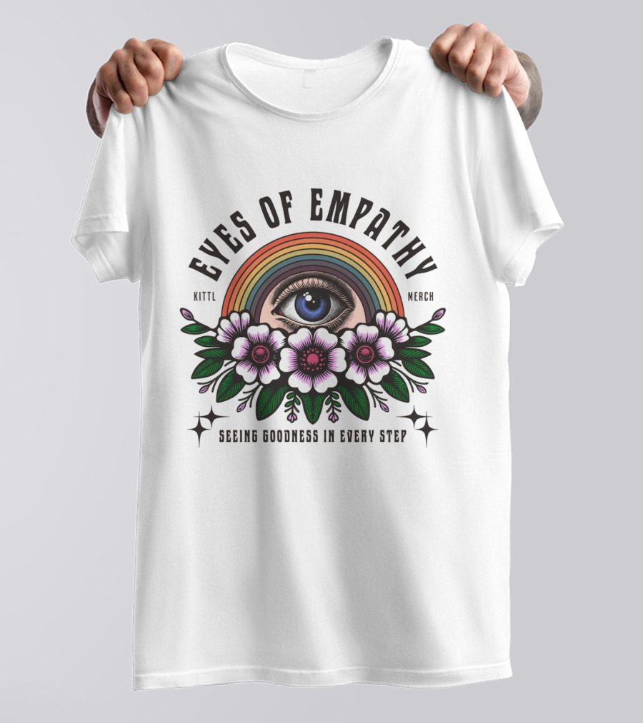 Eyes Of Empathy One Eye Rainbow Flower Decoration T-Shirt