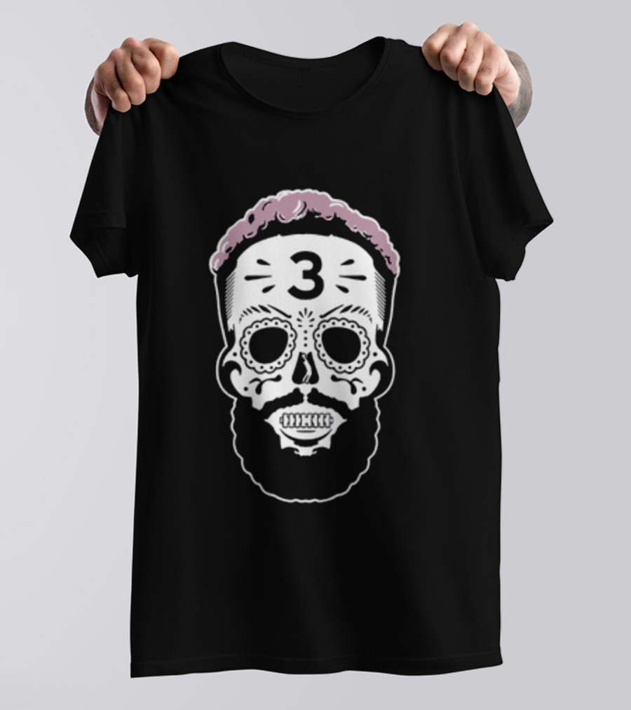 Sugar Skull Pink Edition Number 3 Bearded T-Shirt