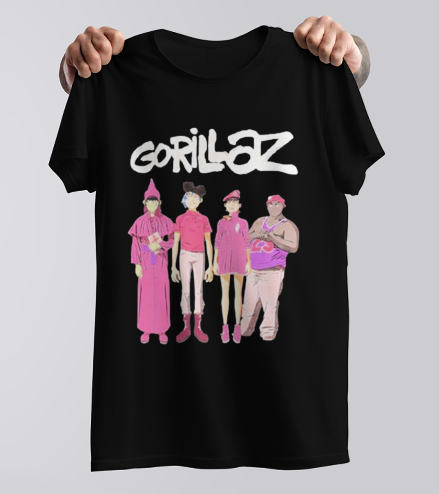 Gorillaz Cracker Island Characters Pink Outfits T-Shirt