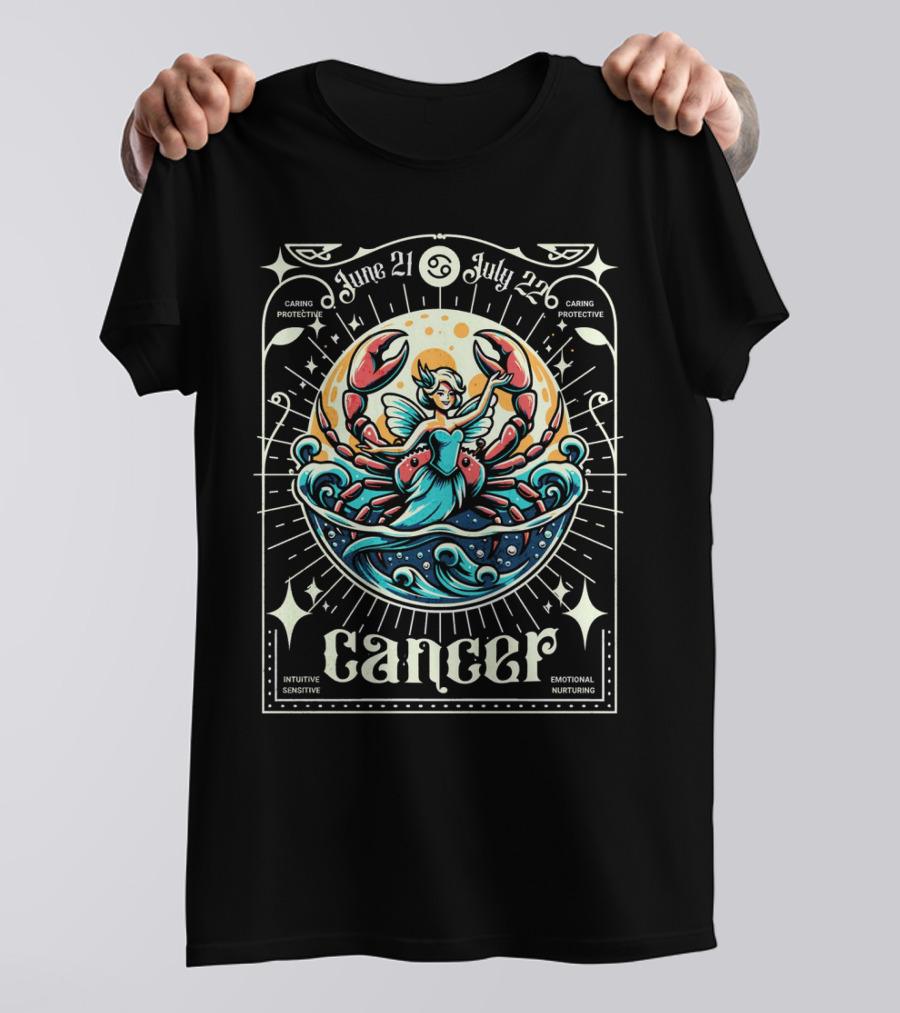 Cancer Zodiac Fairy June 21 To July 22 Intuitive Sensitive Emotional Nurturing Caring Protective T-Shirt