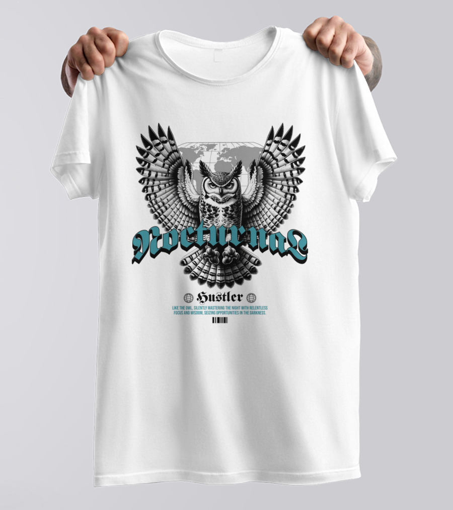Nocturnal Owl Mastery With Relentless Hustler Focus T-Shirt