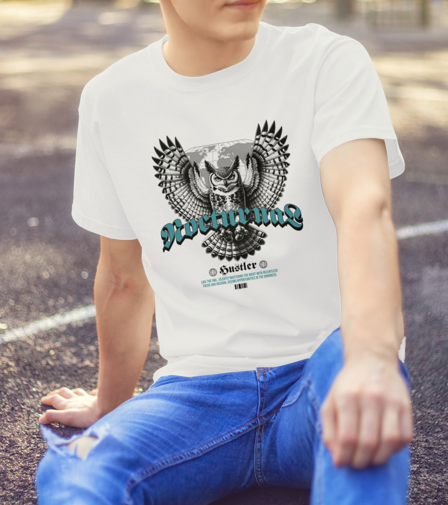 Nocturnal Owl Mastery With Relentless Hustler Focus T-Shirt