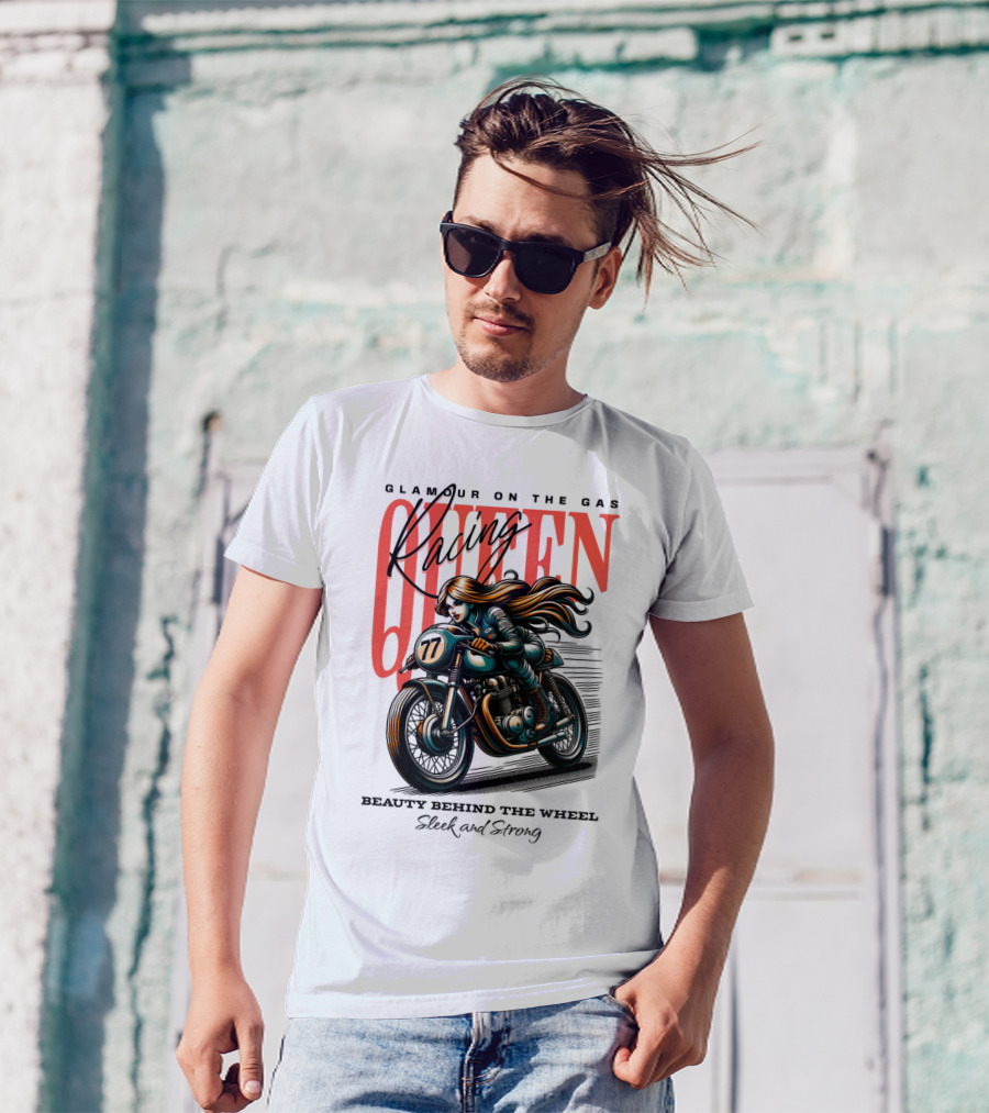Glamour On The Gas Racing Queen Beauty Behind The Wheel Sleek And Strong T-Shirt