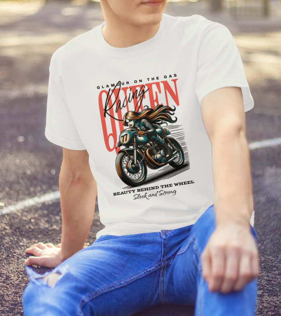 Glamour On The Gas Racing Queen Beauty Behind The Wheel Sleek And Strong T-Shirt