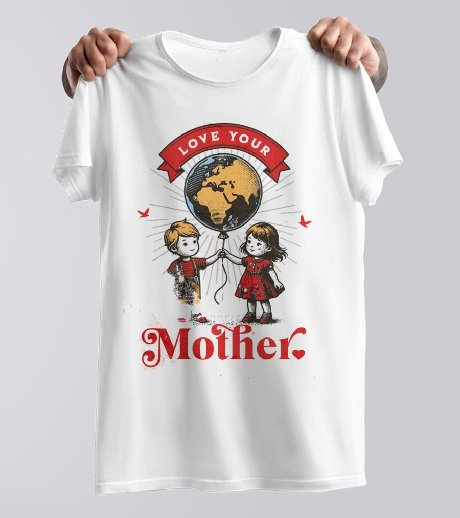 Love Your Mother Children With Planet Earth Earth Day Vintage T-Shirt