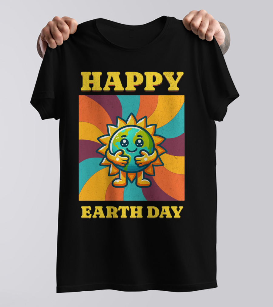 Happy Earth Day Sunshine Spiral T-Shirt