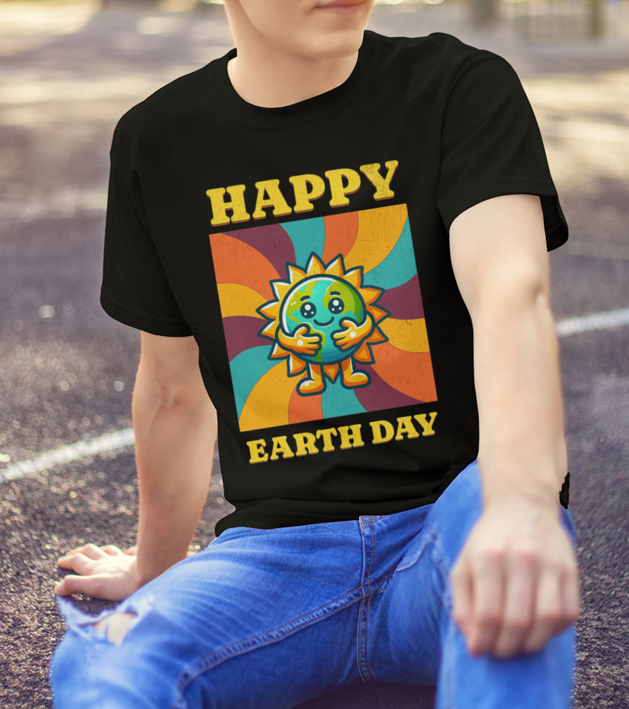 Happy Earth Day Sunshine Spiral T-Shirt