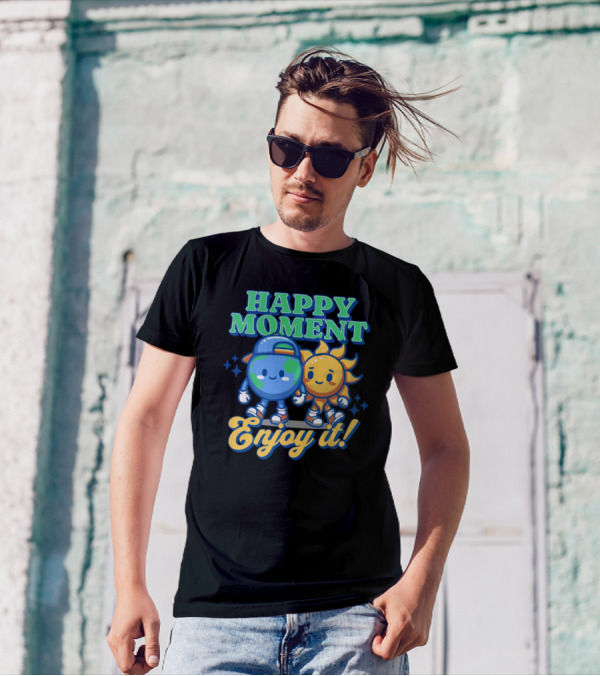 HAPPY MOMENT Enjoy It Planet And Sun Friends T-Shirt