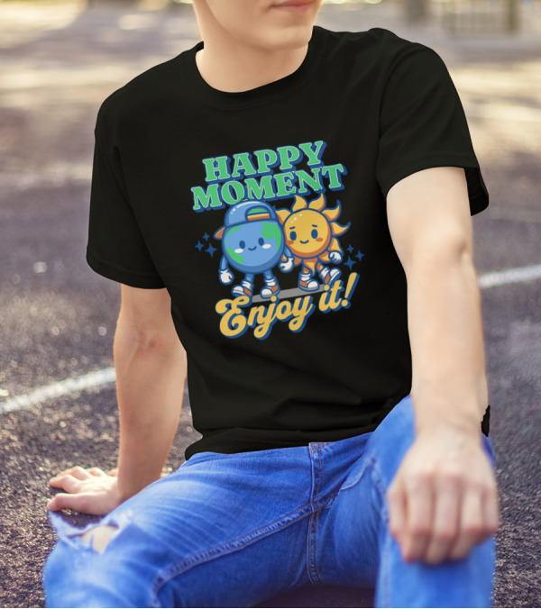 HAPPY MOMENT Enjoy It Planet And Sun Friends T-Shirt
