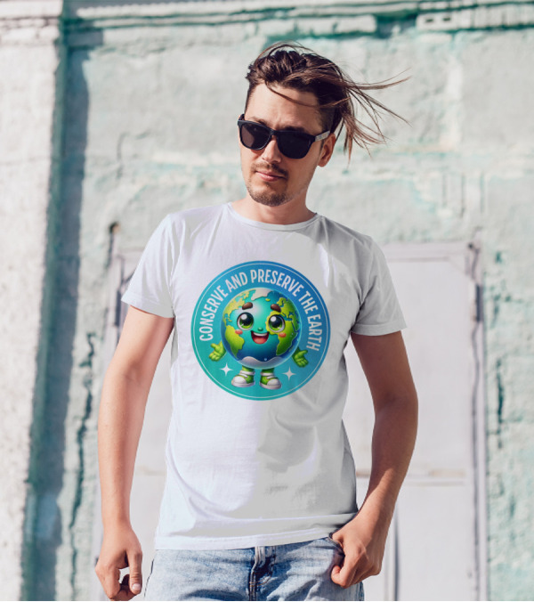 Conserve And Preserve The Earth Retro Earth Day Celebration Mascot T-Shirt