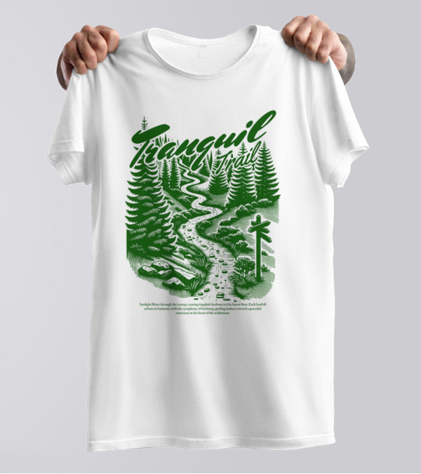 Tranquil Trail Scenic Forest Pathway Journey T-Shirt
