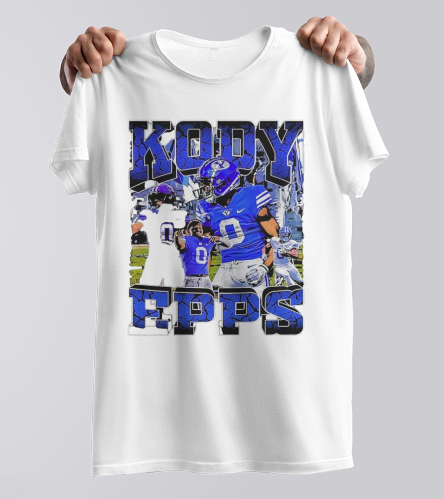 Kody Epps BYU Cougars Football Player Blue Uniform T-Shirt