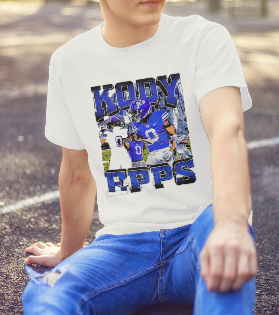Kody Epps BYU Cougars Football Player Blue Uniform T-Shirt