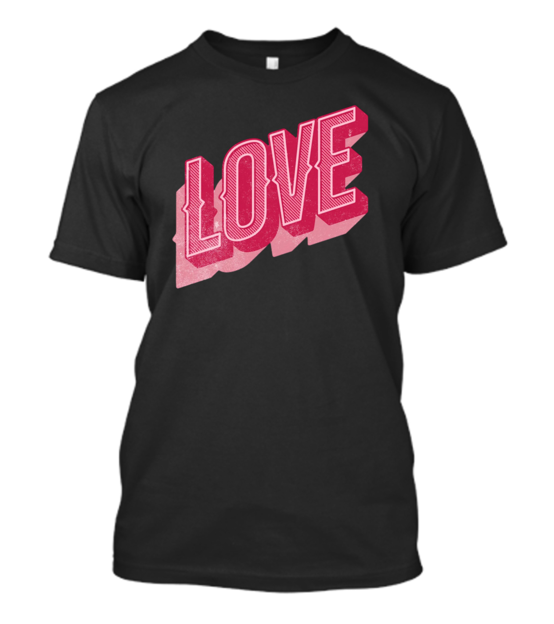 Retro Love Lettering Typography Valentines Day T-Shirt