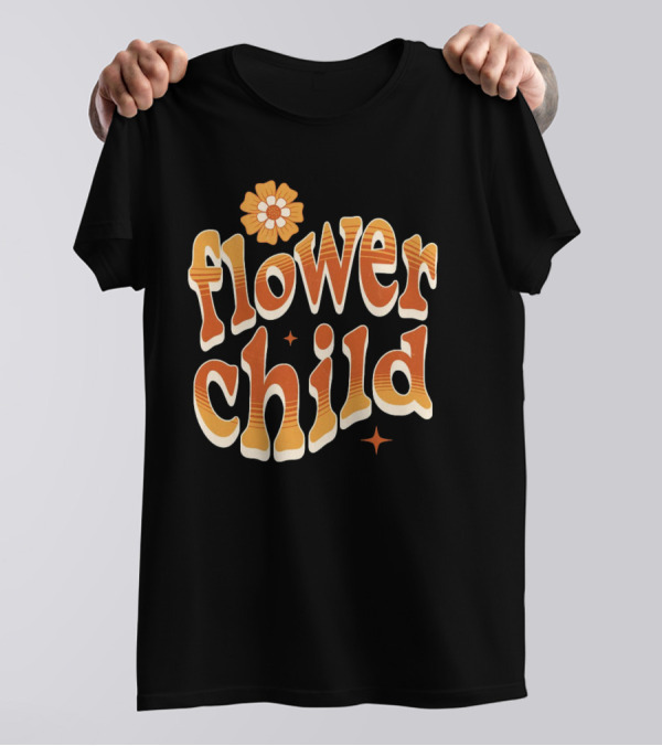 Flower Child Retro Vibe 70s T-Shirt