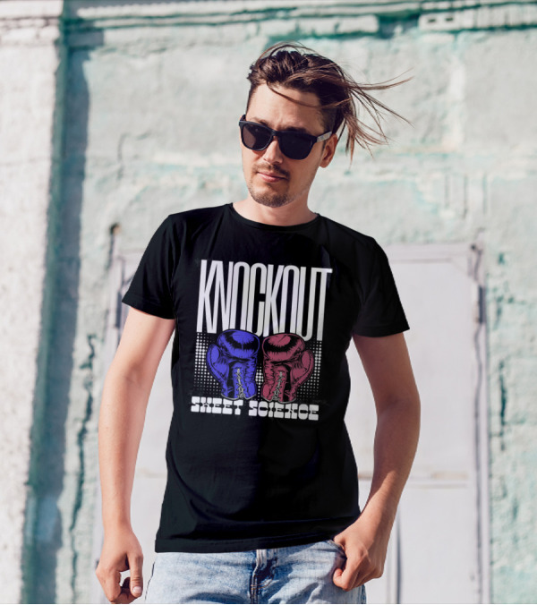 KNOCKOUT SWEET SCIENCE Boxing Gloves T-Shirt