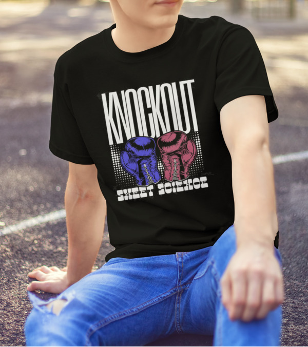 KNOCKOUT SWEET SCIENCE Boxing Gloves T-Shirt