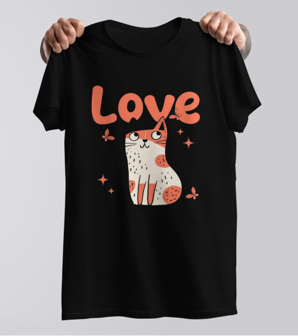 Born To Love Unleash The Pawsitivity Cat Butterflies T-Shirt