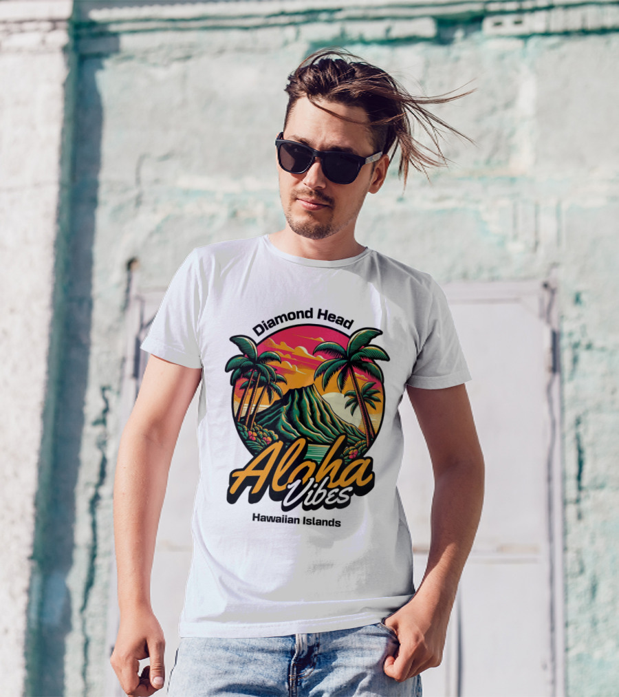 Diamond Head Aloha Vibes Hawaiian Islands T-Shirt
