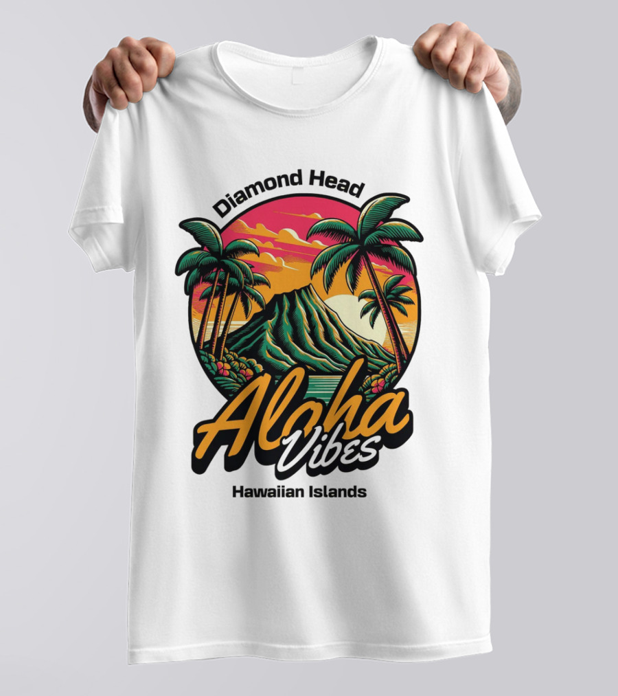 Diamond Head Aloha Vibes Hawaiian Islands T-Shirt