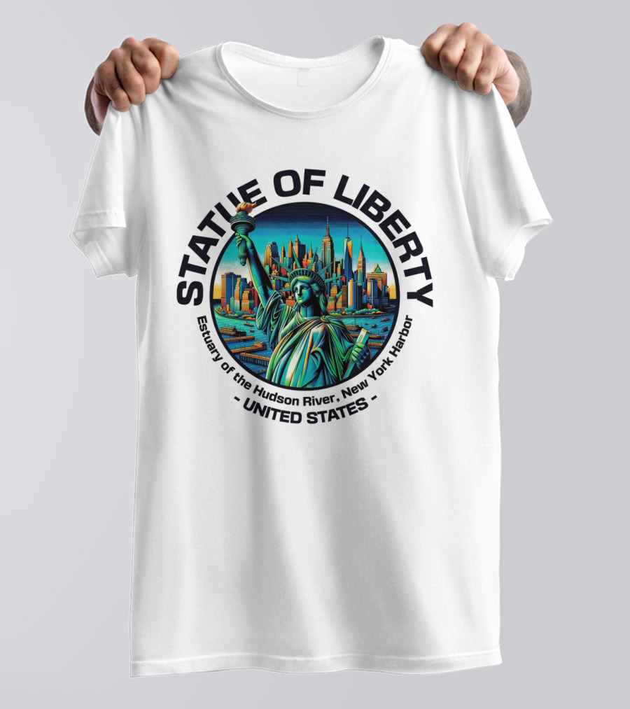 Statue Of Liberty Estuary Of The Hudson River New York Harbor United States T-Shirt