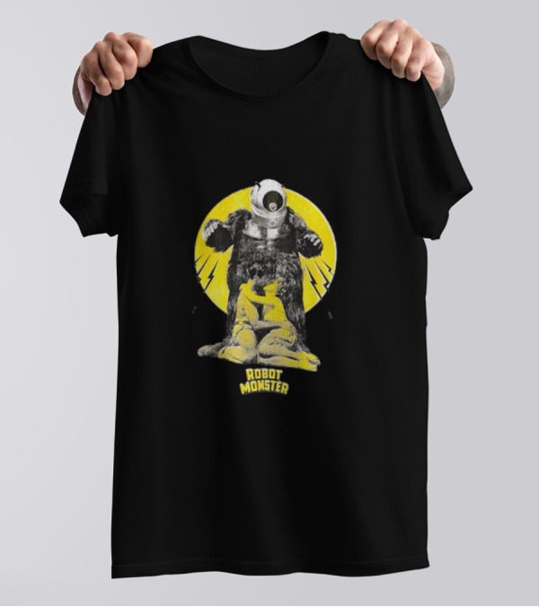 Robot Monster Vintage Retro Sci-Fi Creature Scene T-Shirt