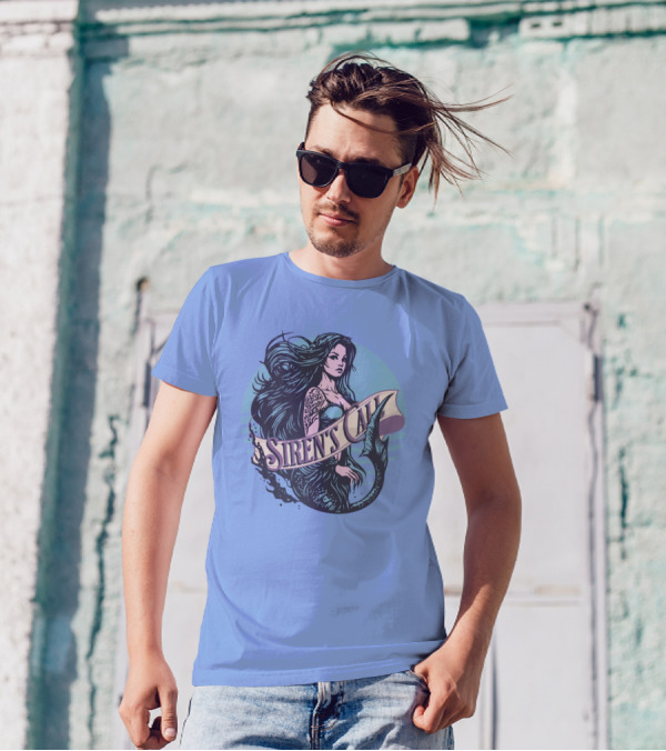 Siren's Call Mermaid Tattoo Ocean Waves T-Shirt