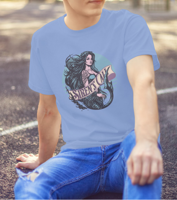 Siren's Call Mermaid Tattoo Ocean Waves T-Shirt