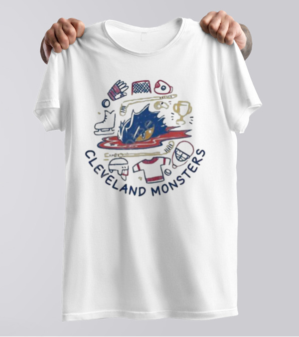 Cleveland Monsters Hockey Doodle Team Shop T-Shirt
