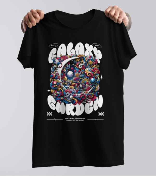 GALAXY GARDEN WATCH THE MOON IN THE MIDDLE OF THE NIGHT ESTD 2030 T-Shirt