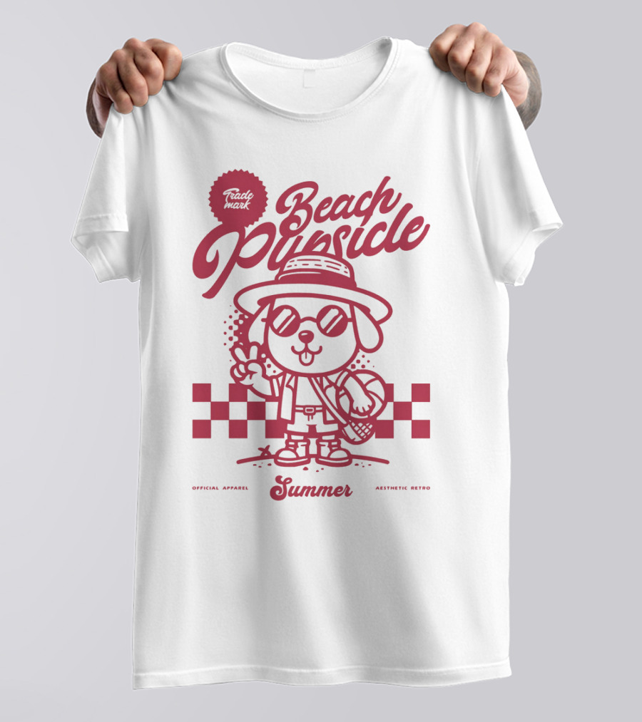 Trademark Beach Pupsicle Summer Aesthetic Retro T-Shirt