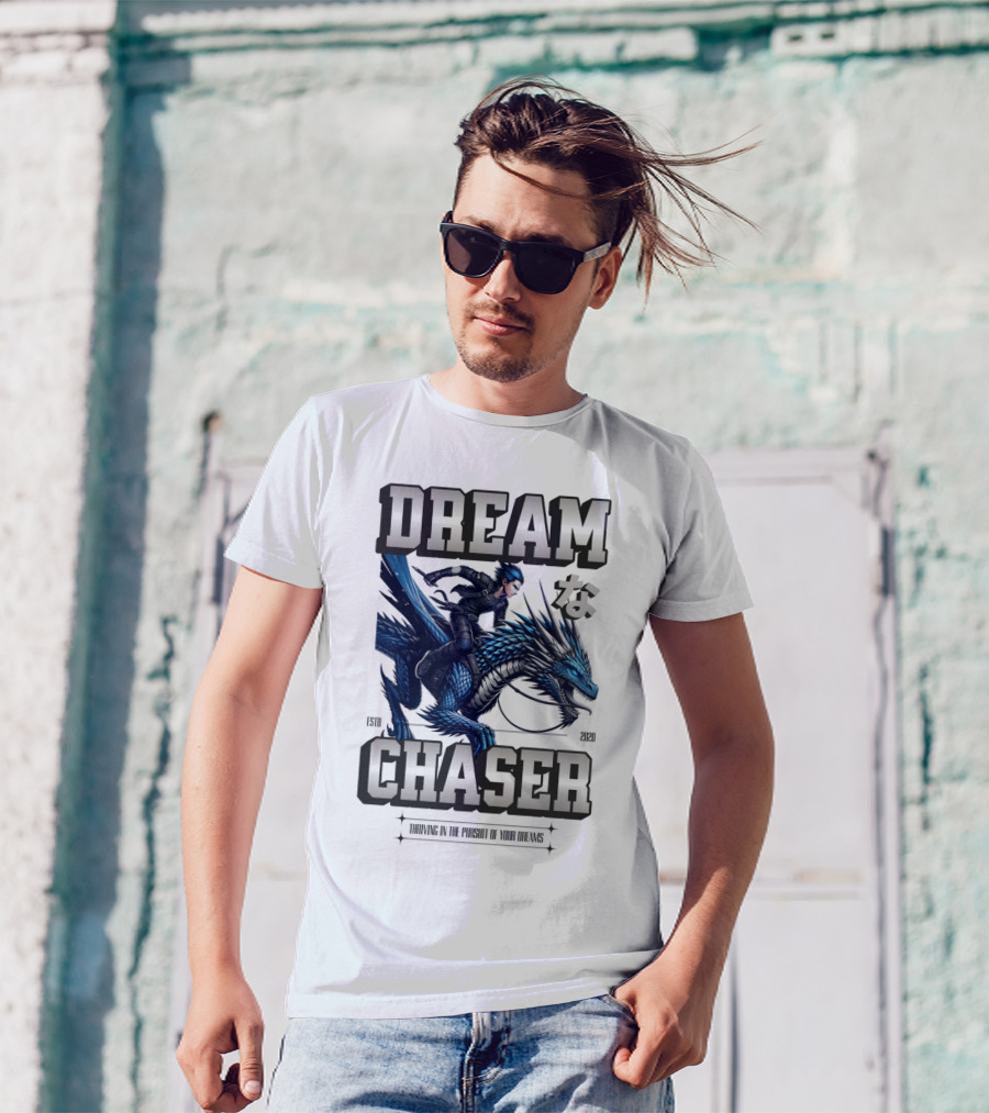 DREAM CHASER な Blue Dragon Rider T-Shirt