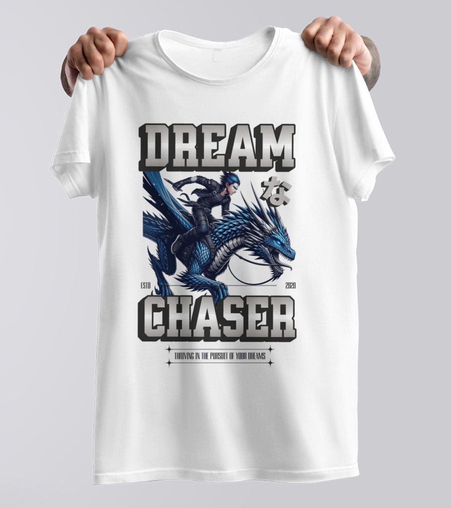 DREAM CHASER な Blue Dragon Rider T-Shirt