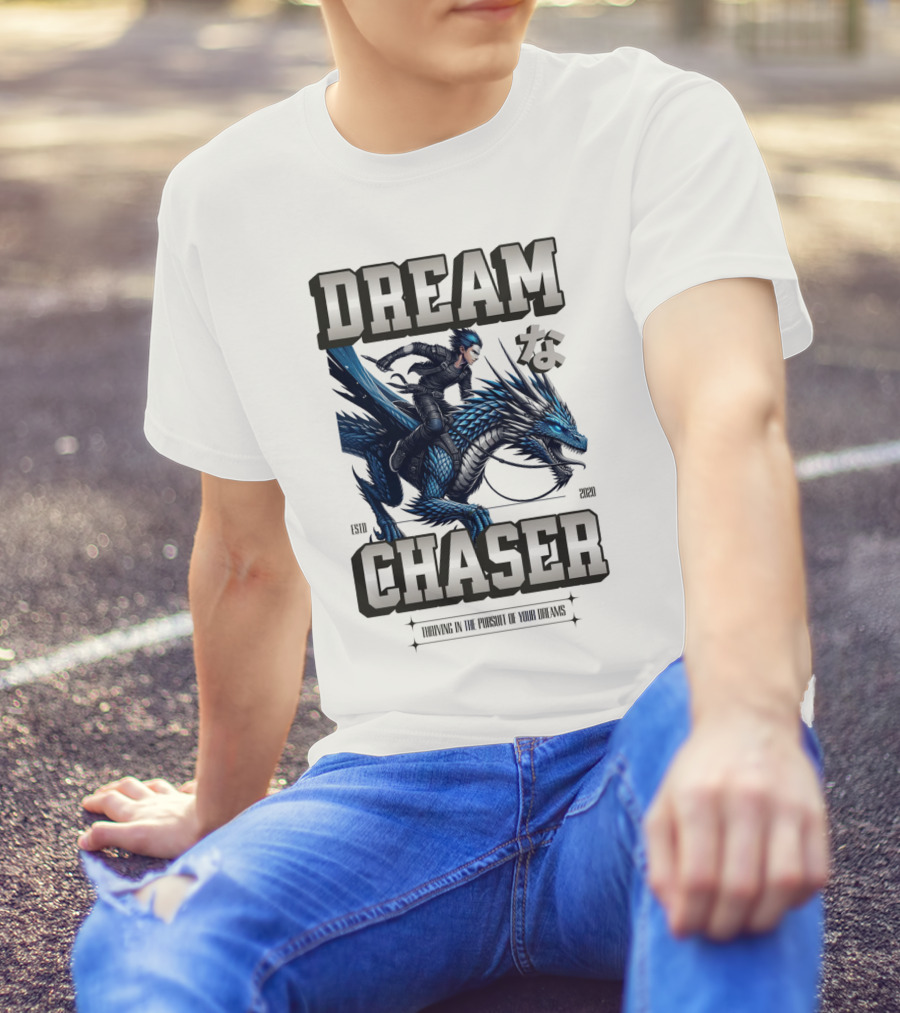 DREAM CHASER な Blue Dragon Rider T-Shirt