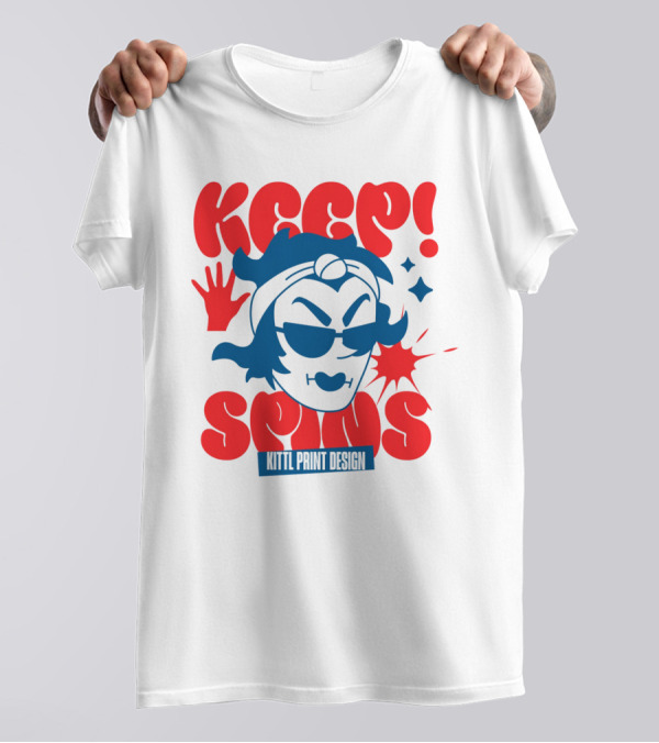 Keep Spins Kittl Print T-Shirt
