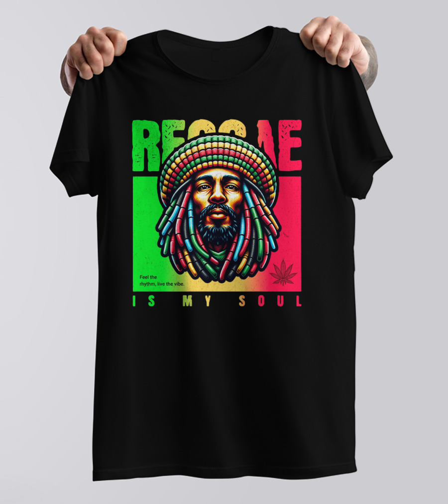 Reggae Feel The Rhythm Live The Vibe Is My Soul T-Shirt