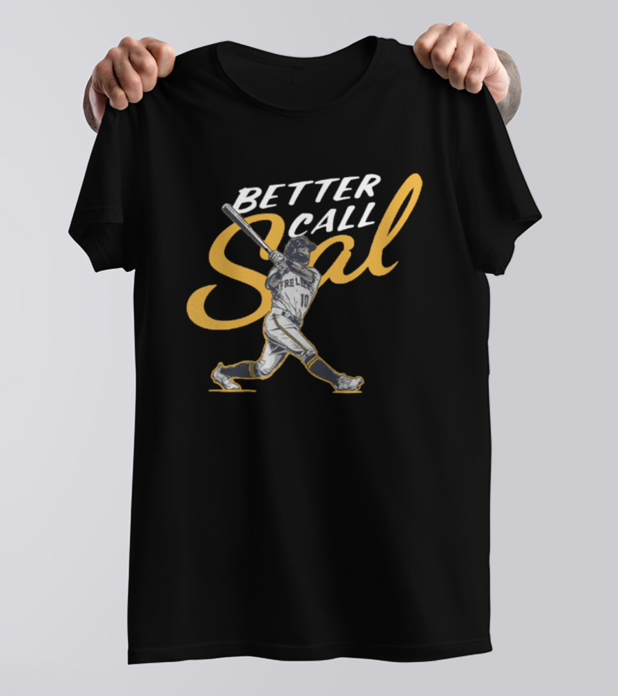 Frelick Better Call Sal Baseball Player Swinging Bat T-Shirt