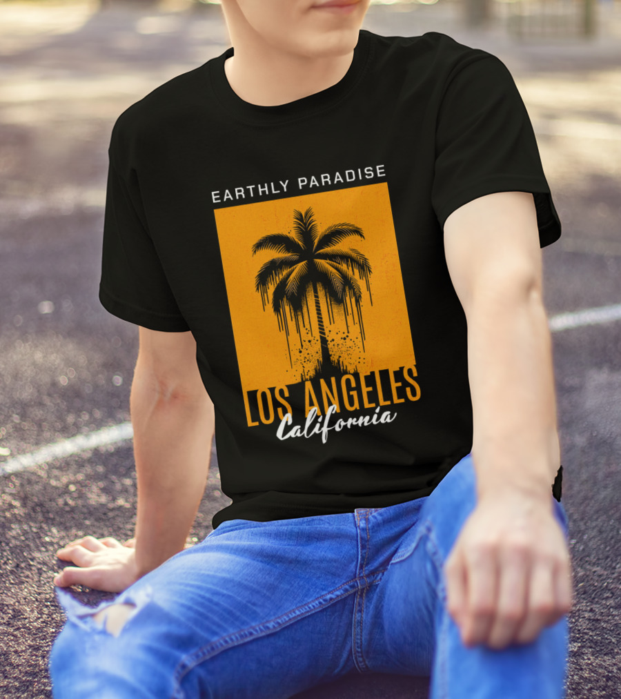 Earthly Paradise Los Angeles California Palm Tree T-Shirt