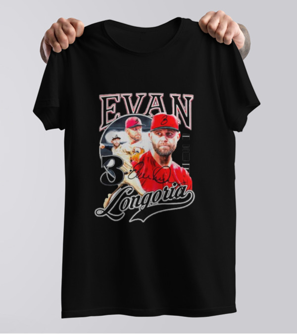 Evan Longoria 3 Arizona Diamondbacks Signature Baseball T-Shirt