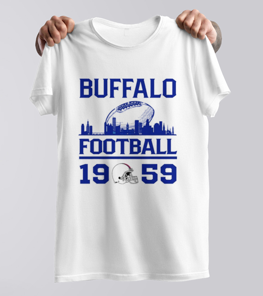 Buffalo Bills Football 1959 Skyline Football Helmet T-Shirt