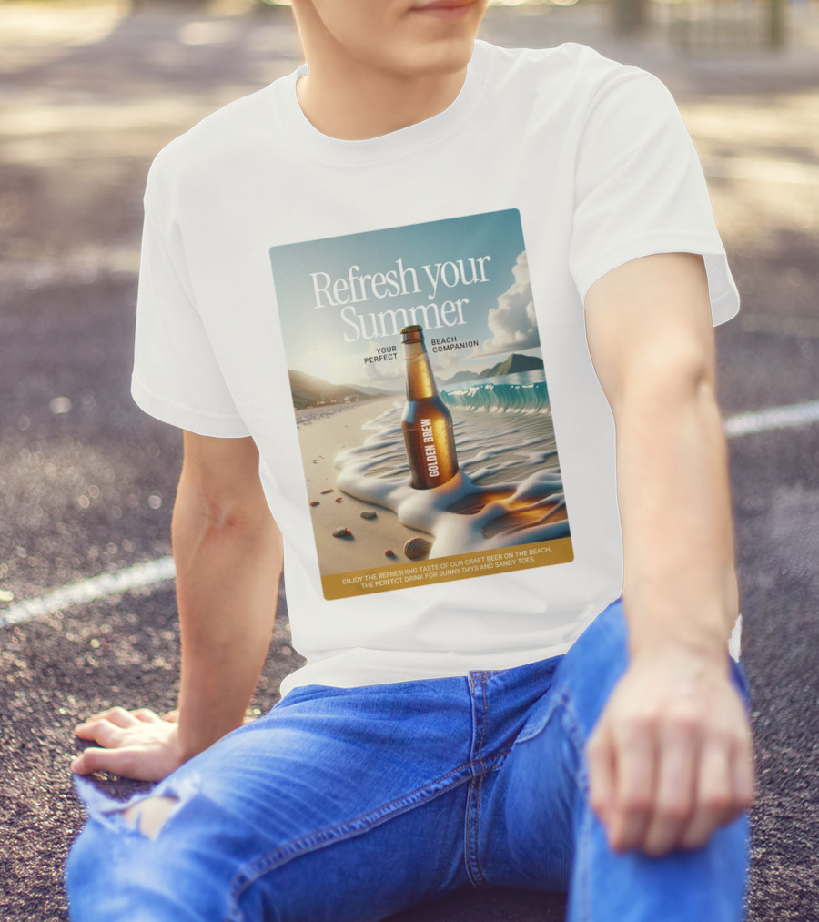 Refresh Your Summer Golden Brew Beach Companion T-Shirt