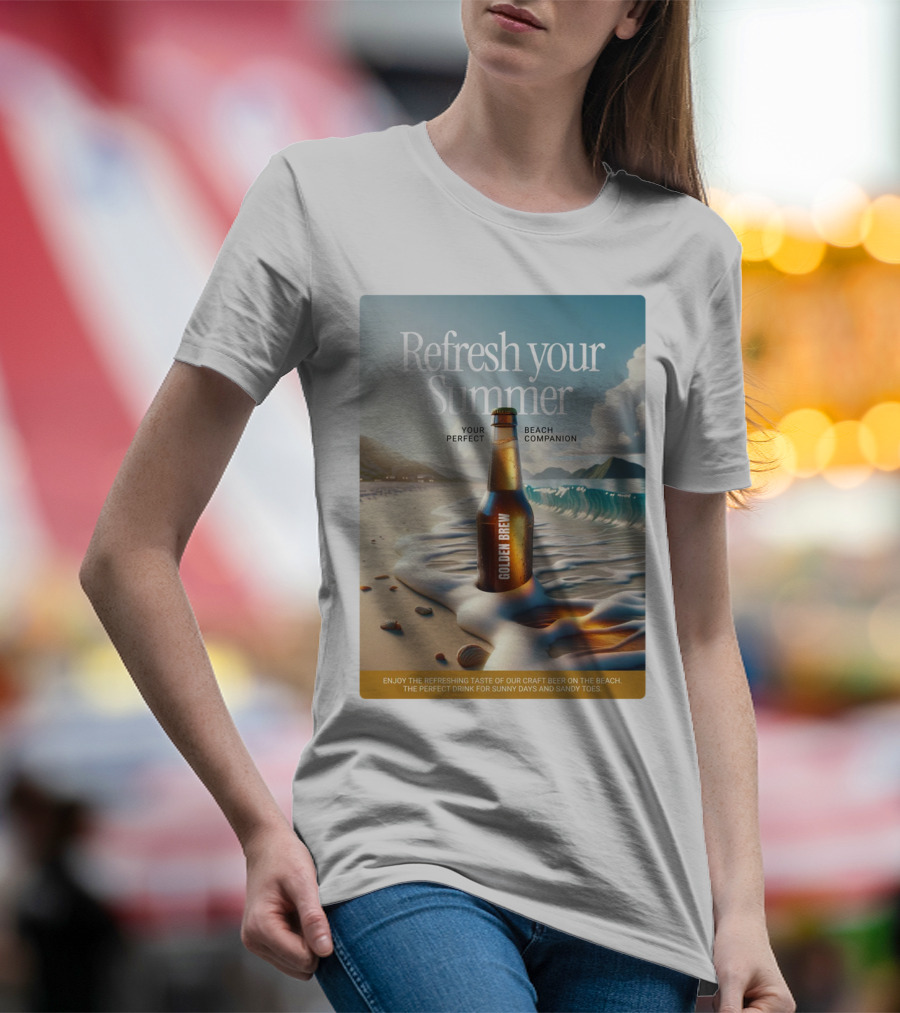 Refresh Your Summer Golden Brew Beach Companion T-Shirt