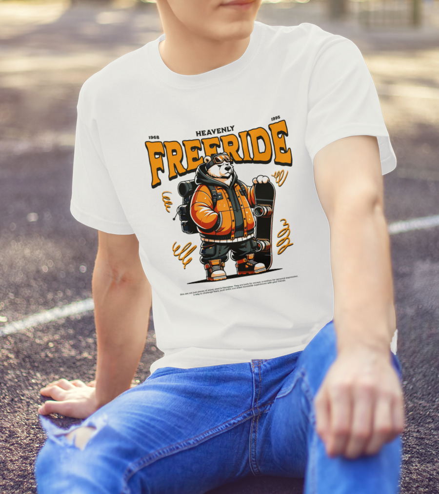 HEAVENLY FREERIDE Polar Bear Snowboard 1968 1995 T-Shirt