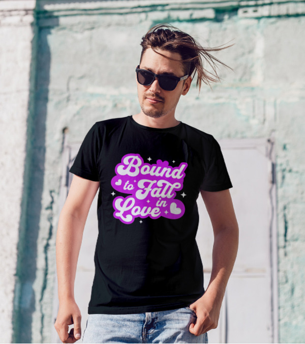 Bound To Fall In Love Purple Heart Stars T-Shirt