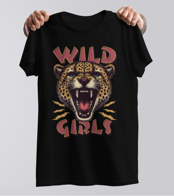 Wild Cheetah Head Roaring Girls T-Shirt